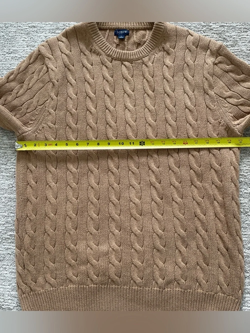 J. Crew Men’s Classic Cable Knit Crewneck Sweater Size Large 100% Cotton Heavy